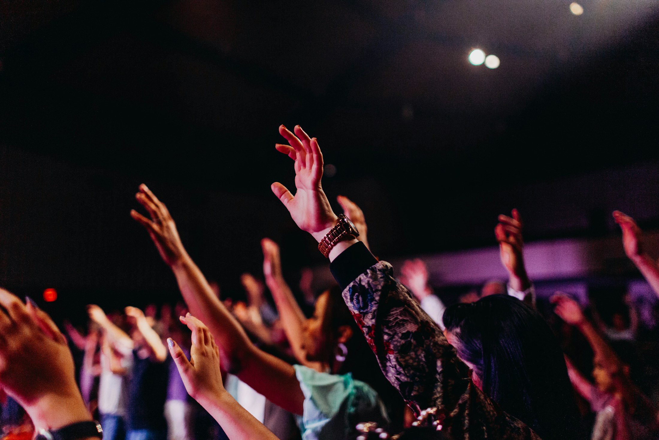 Hands raised in worship